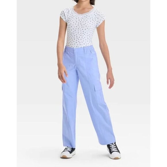 NWT Girls M (8) Trendy Wide Leg Cargo Pants by Art Class Y2K 90s Target - Picture 2 of 7